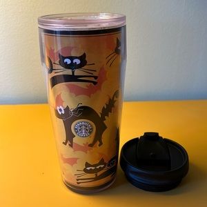 Starbucks Barista Halloween Black Cat Graphic Coffee Tumbler Mug Y2K